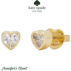 Kate Spade Gold Heart Crystal Earrings